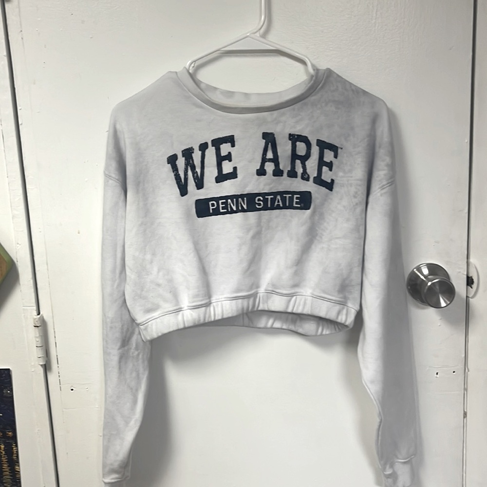 PENN STATE tie dye cropped crewneck with elastic